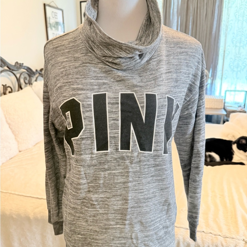 Victoria's Secret PINK Grey Cowl Neck Sweatshirt Size XS